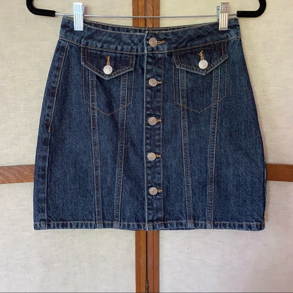 Garage Dresses & Skirts - Garage Denim Button Front Mini Skirt - XS